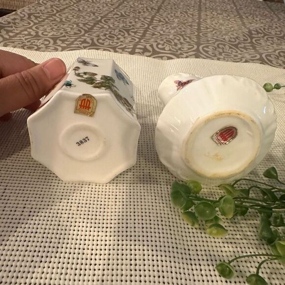 Ardalt Bone‎ China Butterfly Handpainted Sugar Bowl and Creamer Vintage Korea - Picture 6 of 8